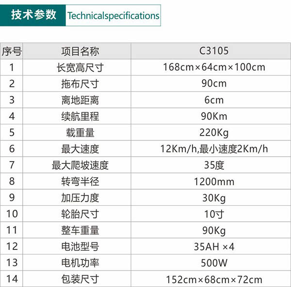 电动墨脱尘推车C3105